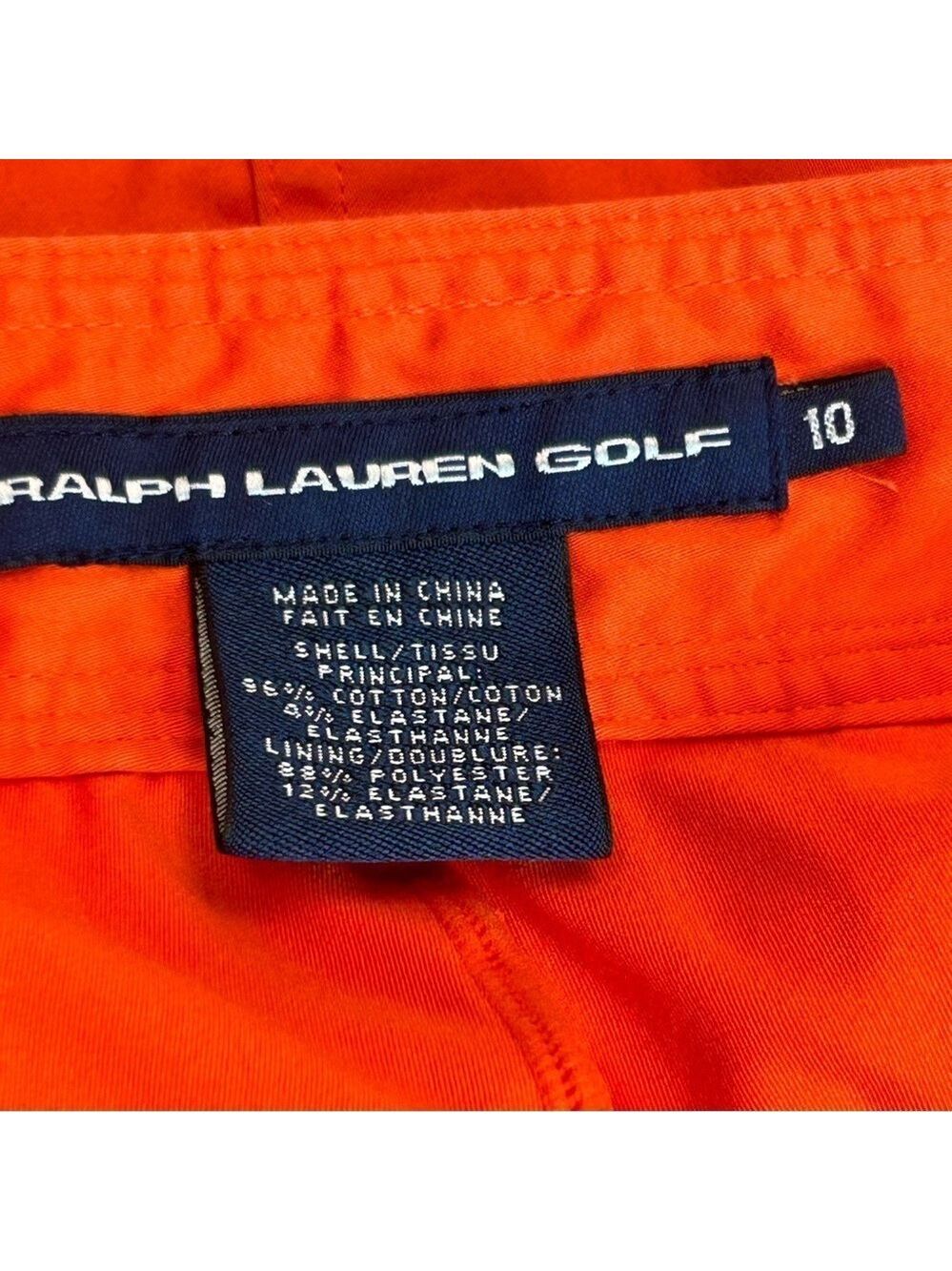 Ralph Lauren golf bright orange belted mini skirt skort Sz 10 - Picture 6 of 13